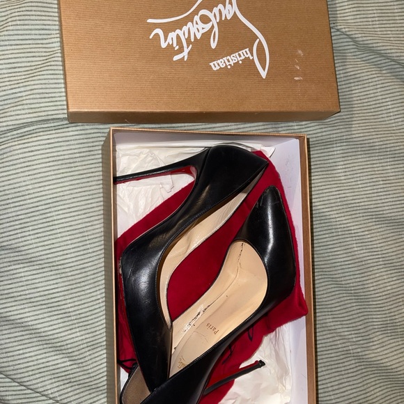 Christian Louboutin Pigalle Follies 100mm Black Leather - Picture 11 of 16